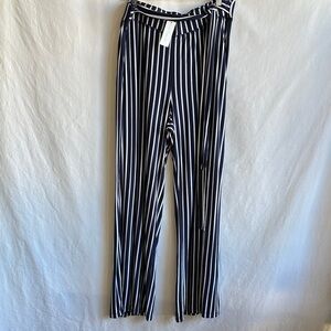 New York & Co. Soho Street navy and white elongating stripe pants, size L